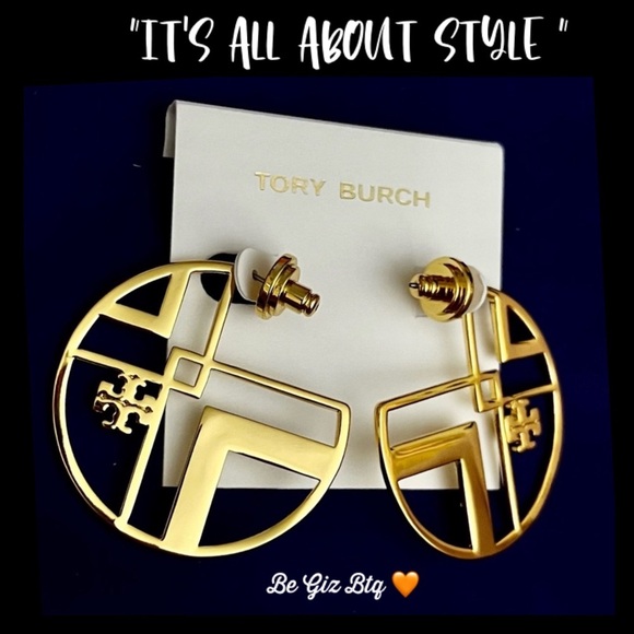 🆕 Tory Burch Authentic Gold Hoop Earrings At Awesome Prices To Buy Now & Save - Picture 4 of 14